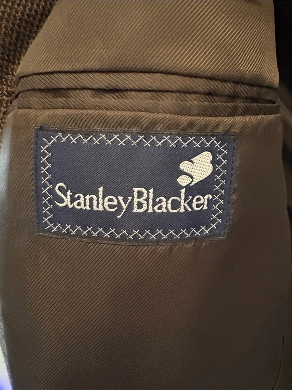 Stanley Blacker Men’s Brown Plaid Tweed Blazer Classic 2 Button Sport Coat 42R